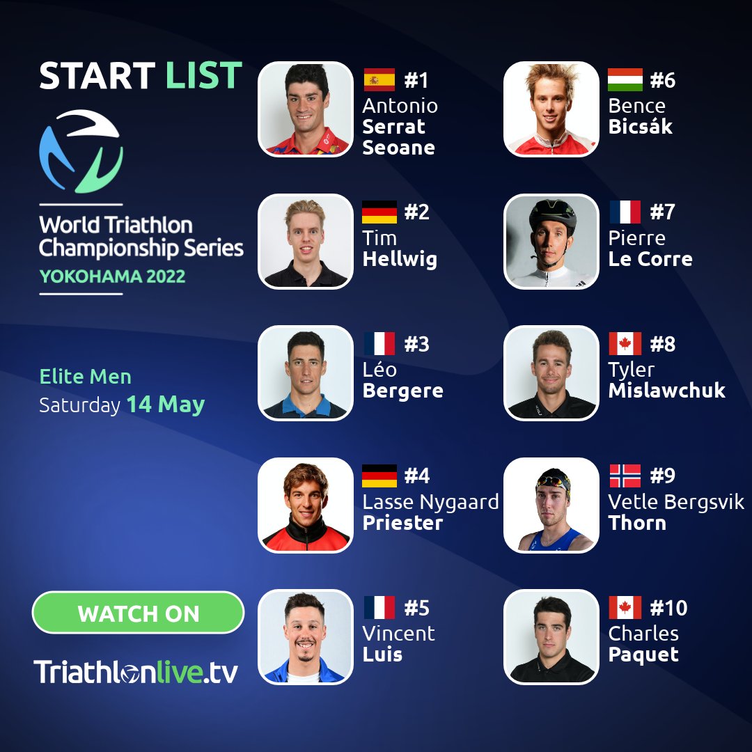worldtriathlon's tweet image. Racing returns in 2022 with #WTCSYokohama! Follow the world's best men in action on Saturday 14th May, 1pm (local time | 6am CEST) on TriathlonLIVE.TV. 🚀
Start lists 👉 bit.ly/WTCSYokohama
Preview 👉 bit.ly/YokoMensPreview

#BeYourExtraordinary #Triathlon 🌊 🚲 👟