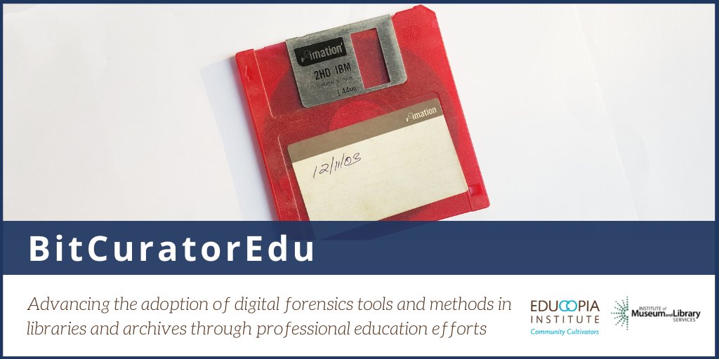 bitconsortium's tweet photo. Register for the #BitCuratorEdu Resource Release Webinar on June 21st!

Join the project team to learn about educational resources created over the course of the project, including the BitCurator Guide for Educators: https://t.co/UcOchvVEBj https://t.co/YctfYM3PCa