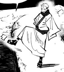 DailySukuna's tweet photo. he does a little kick https://t.co/0AUt1HbEMR