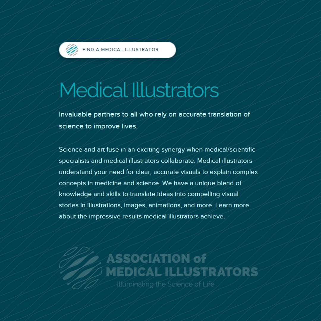 FindAMedicalIllustrator.com is Live! 

The AMI is pleased to share that the NEW FindAMedicalIllustrator.com is now live! This is a promotional website to educate the public on Medical Illustration and direct potential clients to Professional Medical Illustrators!