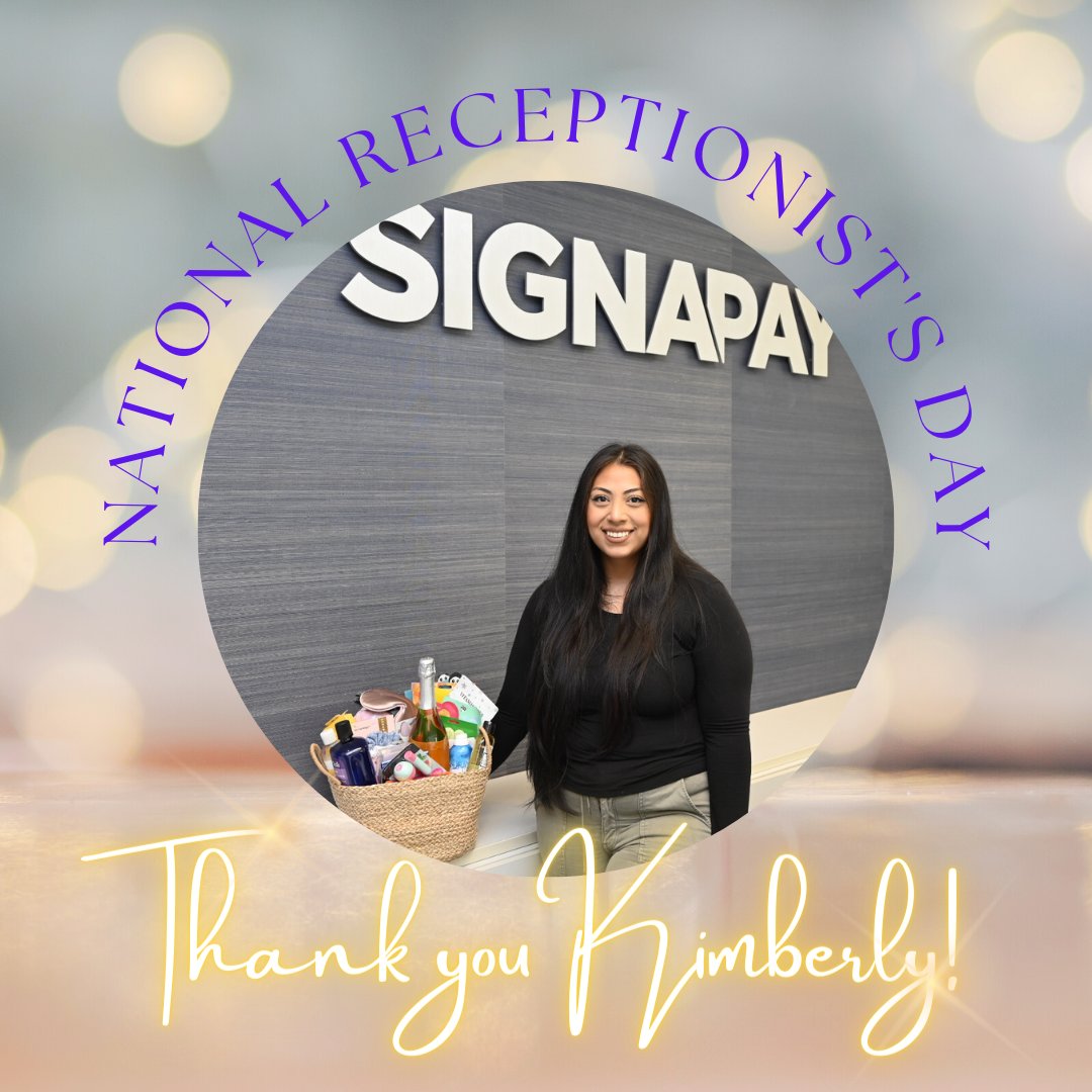 SignaPay's tweet photo. It's National Receptionist's Day, and we wanted to give a BIG shout out and thank you to ours! Thank you for all you do, Kimberly! π
#NationalReceptionistsDay #paylo #signapay #payments #merchantservices #smb https://t.co/ULSqXpB7YD