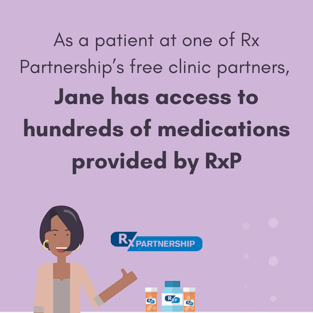 RxPartnershipVA's tweet photo. (4/5) Rx Partnership’s mission is to increase medication access for vulnerable Virginians and strengthen the health safety net. 

To support patients like Jane and learn more about Rx Partnership, visit https://t.co/DNwSs5h3br 

#communityhealth #medicationaccess #RxPVA https://t.co/8A3obK8h5t