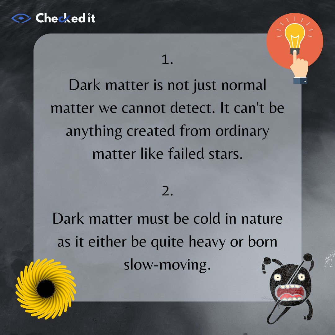 CheckedIt1's tweet photo. 5 Things Known About Dark Matter.

#space #darkmatter #known #unknown #checkedit #checked_it #educhecked https://t.co/qDG7y6Yl31