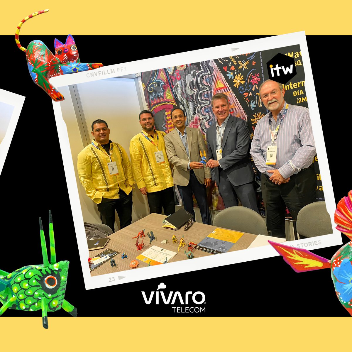 GrupoVivaro's tweet photo. ¡Los hombres de amarillo en acción! 😎
Así terminó nuestro primer día en #ITW2022, compartiendo con colegas extraordinarios.

¡No te quedes sin tu alebrije! Estaremos aquí hasta el 12 de mayo. 🙌🏻

Visítanos hoy  👉  Booth 1505 📍 https://t.co/KfeECb2pyt
