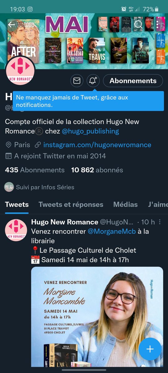 Papillondu34's tweet photo. @lnfosSeriesFR @HugoNewRomance Il le sort en roman graphique trop bien 🤩🤩. Merci pour le concours, et je tente ma chance on sait jamais🙃 https://t.co/GbcDcE9DZ7