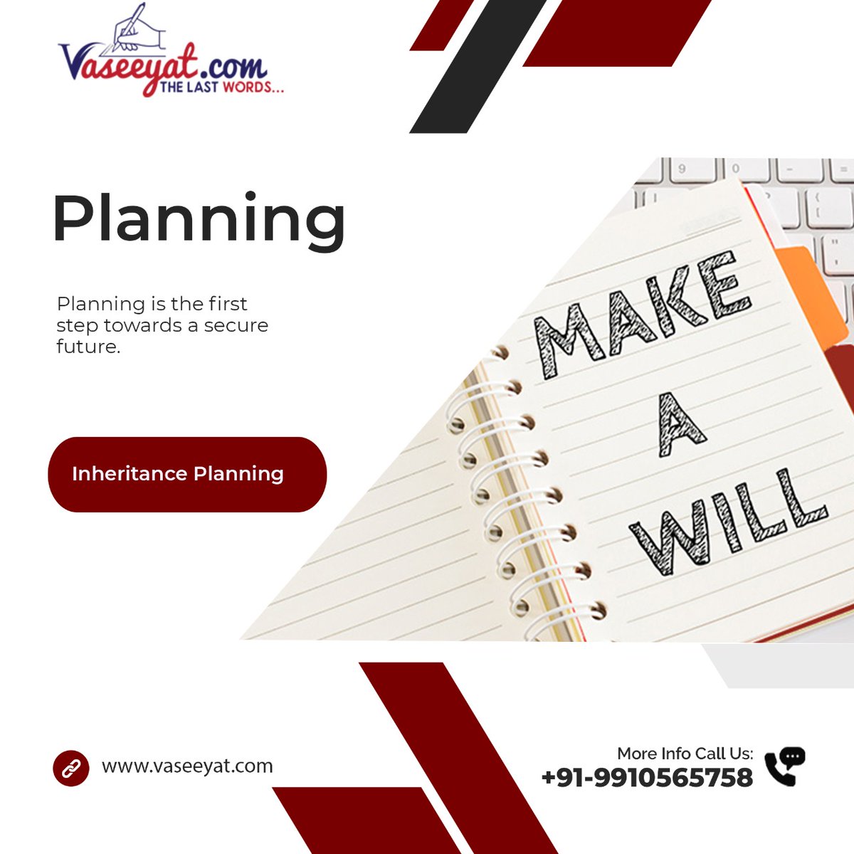 Vaseeyatdotcom's tweet photo. Do right by those you love the most. Plan your will with us.
For Inheritance planning and execution of your will, reach out to us.
#legacy #makeawill #planning #futureplans #advice #estateplanning #vaseeyat #vasseyatdotcom #willsandtrusts #estate #uttamnagar #willmaker https://t.co/D1MJ6YRhbC