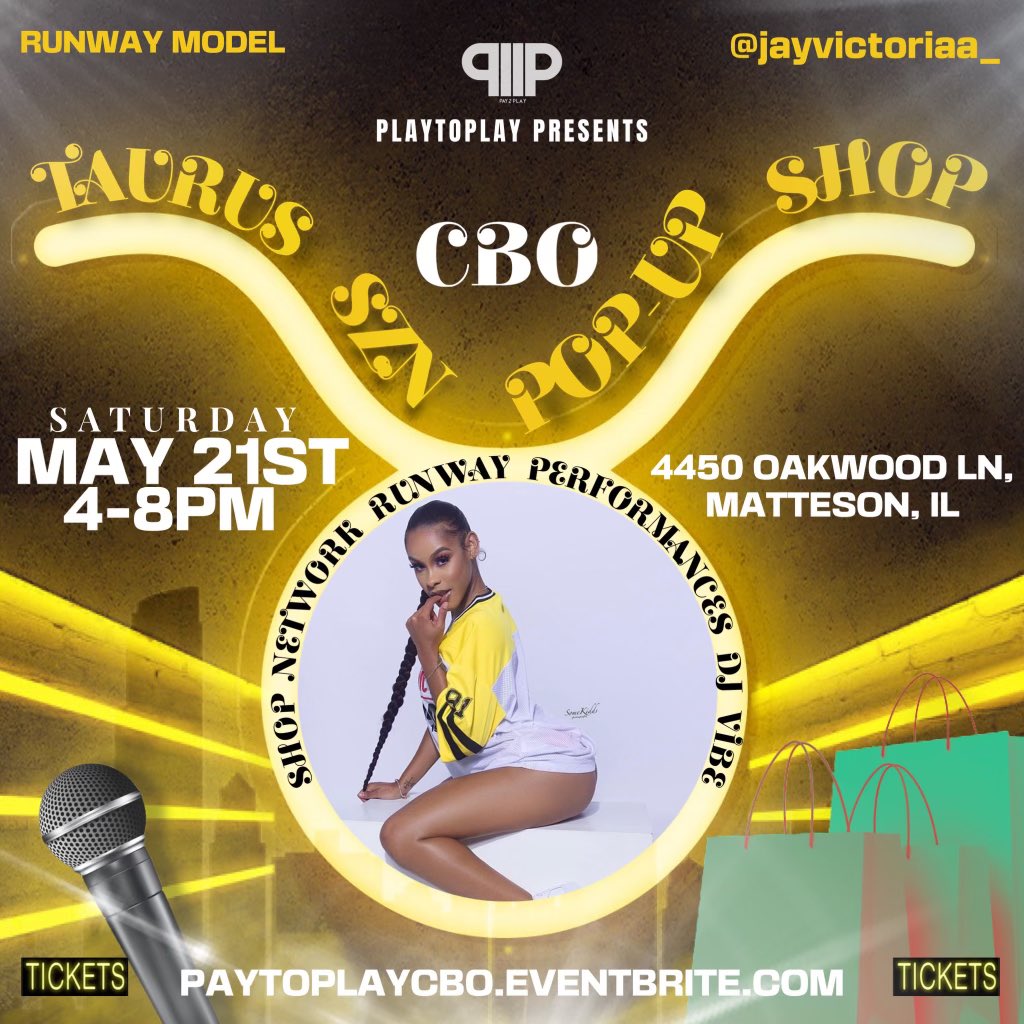 _shawnmitch's tweet photo. PayToPlay Presents the “TAURUS SZN”CBO SHOWCASE🎉
MAY 21st 4-8PM
Message me now if you are interested in having your merch displayed or becoming a vendor📬
-
Sounds by: @DJShonChicago
Special Performance: @iamMonaLezah
-
#ChicagoBrandsOnly #PayToPlayTour #TaurusSZN #Fashion https://t.co/LGBKYS5TLn