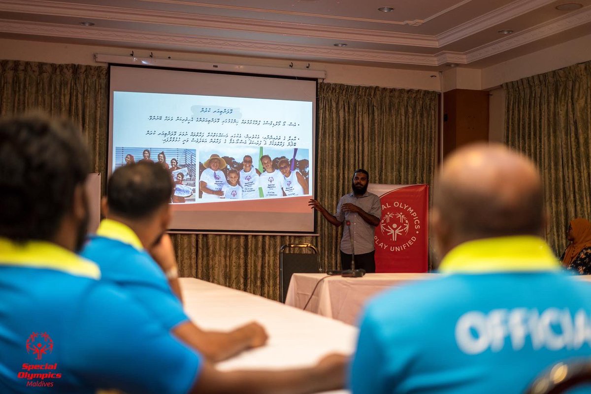 SolympicsMV's tweet photo. The second session on “SOM Awareness and Familiarization” was conducted for 17 coaches passionate about starting SOM Swimming, Athletics (Track and Field events), Fitness Sessions, and Football. 

📸 One Shot Events

#inclusionrevolution #unifiedsports #inclusion #unifiedpartner https://t.co/uNJnBekHQb