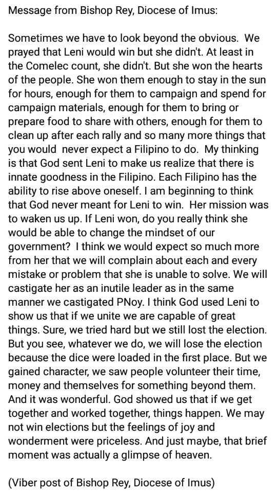 igmungcal's tweet photo. This was the most meaningful post i saw since the end of May 9th. Indeed, Leni's purpose to wake us up was met. That's God's way of letting us see that we can actually be united in one goal. She is God's angel sent for us to wake up as a nation. https://t.co/BTaCZLx9xE