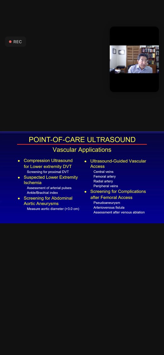 KalagaraHari's tweet photo. #POCUS 
Excellent webinar of #POCUS for vascular applications 👇@POCUSAcademy 
🔺DVT
🔺Lower extremity ischemia
🔺AAA
🔺Vascular access
🔺 Screening for complications
Absolutely great webinar!! Thx @ASRA_Society @ACEPNow @ASALifeline @RJonesSonoEM @dan___kim @NephroP @RubbleEM https://t.co/SNIjvfOdB0