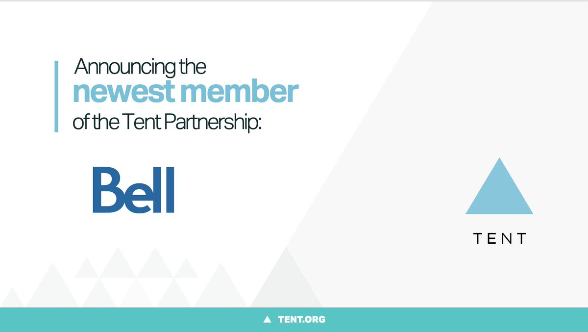 TentOrg's tweet photo. We're thrilled to welcome @Bell to @TentOrg!
Bell is providing hiring & training opportunities for #refugees in Canada across a large number of digital roles. π¨π¦
#BellForBetter #WelcomeToTent https://t.co/6Cw0gwLZie