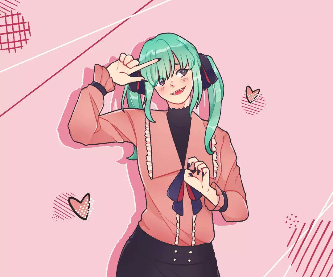 Velvetterabby's tweet photo. A Collab with the super amazing super good at drawing Miku @paranoid_ghosts 💖💖💖💖

#4blood #HatsuneMiku #ArtistOnTwitter #Miku #art https://t.co/2J0pPi2Wc5