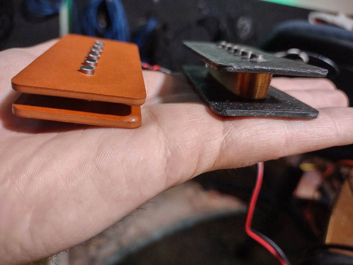 SPSoundWork's tweet photo. A side by side view of a Jazzmaster pickup I made last month with the pickup it replaced. Video coming soon.

#pickup #guitar #electric #electricguitar #jazzmaster #boutique #southportsoundwork #southport #soundwork https://t.co/2v4pbkLb9F