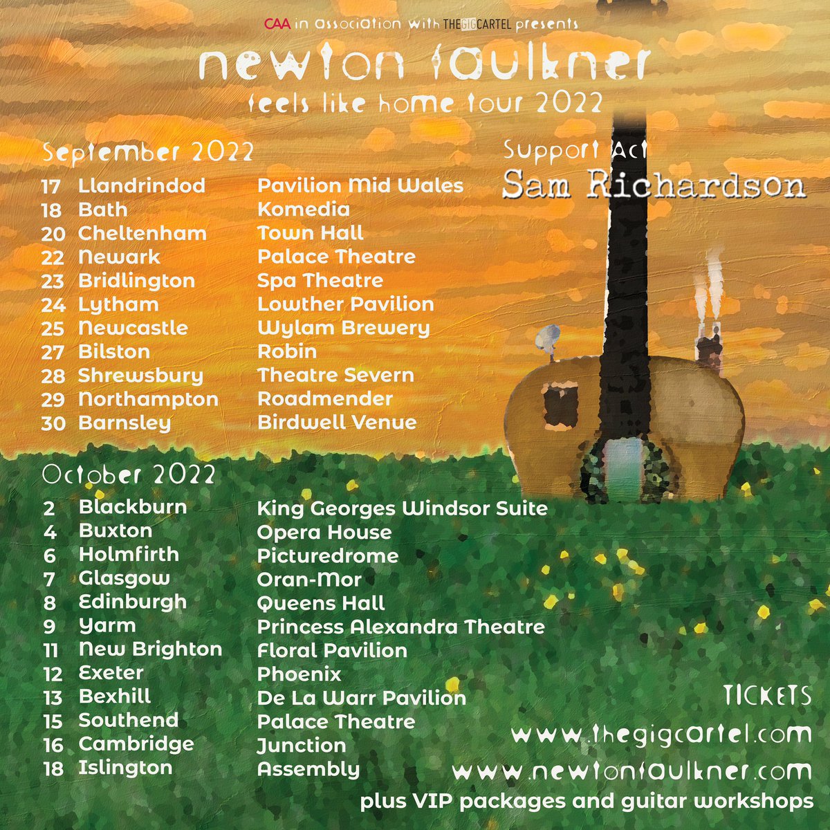 I am very excited to announce <a href="/_samrichardson_/">Sam Richardson</a> will be supporting me to Sept/Oct 'Feel Like Home' Tour!!!! 🥳 Tickets available here - newtonfaulkner.com