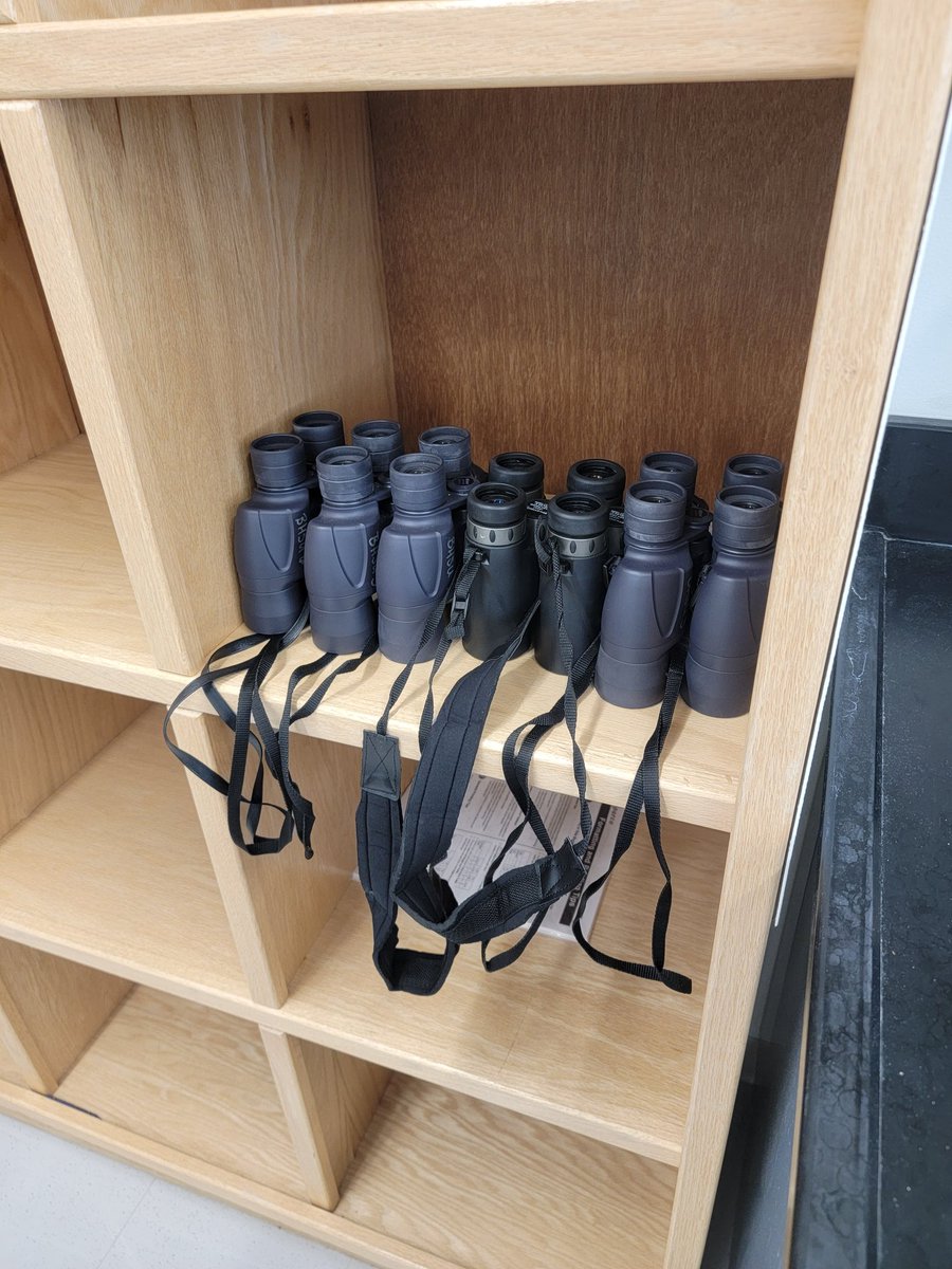 DrJessGraham's tweet photo. And of course, some binoculars to look at pictures of birds taped to the wall across the room! https://t.co/iiMyF0Lc5R