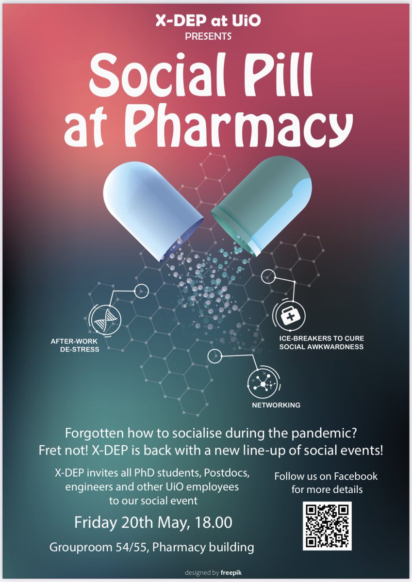 PhDForumICR's tweet photo. X-Dep is inviting all PhD students, Postdocs, engineers and other UiO employees to its next social event on 20 May! ✨ https://t.co/CdpxiaomyD