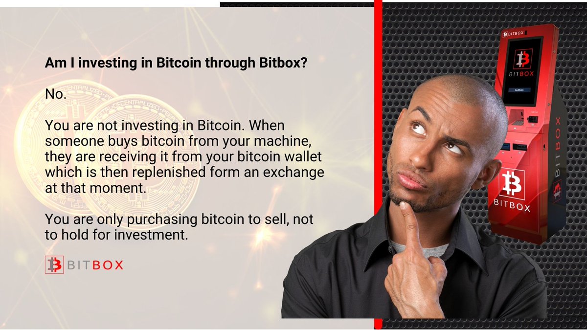 FAQ: Am I investing in Bitcoin through BitBox? 👇 

Want to know more? 👉   bit.ly/3ex1ApK

#BitBoxATM #bitcoin #crypto #currency #cryptocurrency #investment #money #blockchain