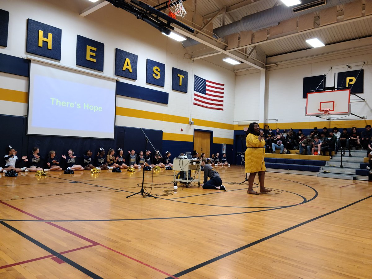 Here are some highlights from our EOG pep rally today. There was singing, cheering, and test prep. Students also heard a serious message about being here on time with a charged iPad and doing their best. #RSSExtraordinary #SEMSPatriotPride