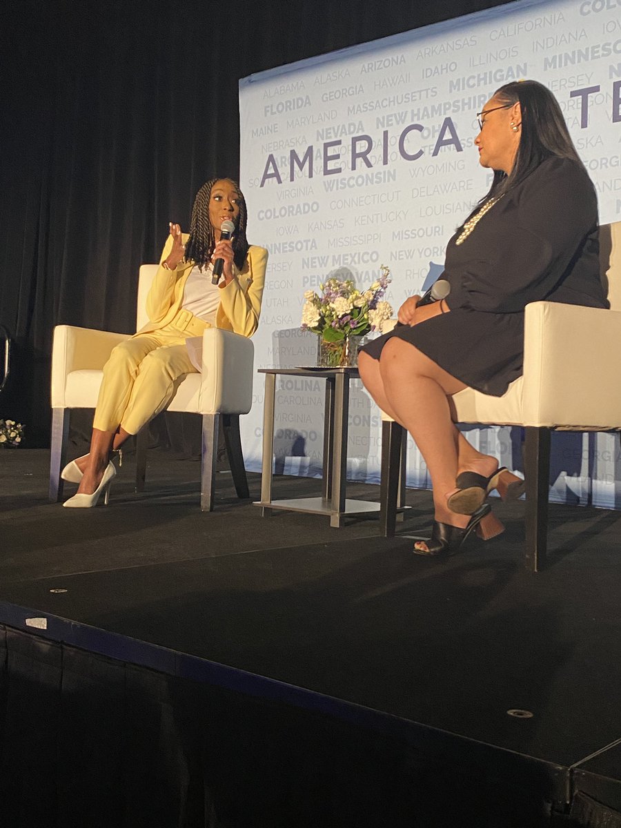 EmergeAmerica's tweet photo. “Every time we step into a room, we’re disrupting power.” - @AshantiGholar 

Our President on the power of the Emerge network. #EmergeNow #AVSummit22 https://t.co/IT7MtQ6g6f
