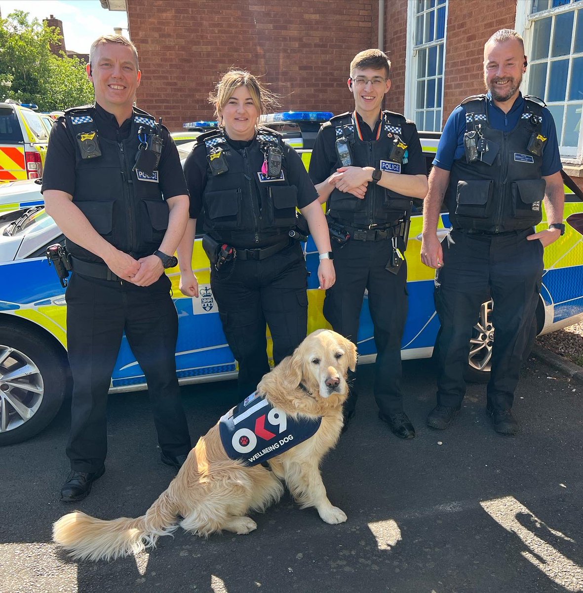 Rapha_Wellbeing's tweet photo. I absolutely loved meeting officers on A shift at Ledbury police station yesterday and was completely blown away they bought me a new toy and treats! Thank you🙏🏻
#pauseforpaws #MentalHealthMatters #mentalhealthawareness 
#oscarkilo9 #oscarkilouk #dogsofinstagram #goldenretriever https://t.co/KMDphUzCtA