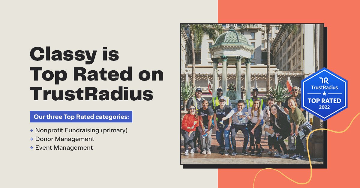 gofundme_pro's tweet photo. Thanks @trustradius for the Top Rated recognition.

We're thrilled reviewers agree that our platform is “𝙚𝙭𝙩𝙧𝙚𝙢𝙚𝙡𝙮 𝙚𝙖𝙨𝙮 𝙩𝙤 𝙪𝙨𝙚” so you can focus on “𝙢𝙤𝙧𝙚 𝙛𝙪𝙣𝙙𝙧𝙖𝙞𝙨𝙞𝙣𝙜 𝙬𝙞𝙩𝙝 𝙡𝙚𝙨𝙨 𝙝𝙚𝙖𝙙𝙖𝙘𝙝𝙚𝙨.”

Read the reviews: https://t.co/TXX7SgIF43 https://t.co/VHxi5XQquU