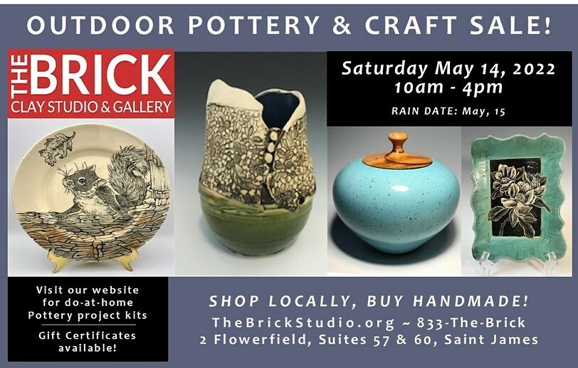 thebrickstudio_'s tweet photo. It’s that time again … our Spring Outdoor Pottery &amp; Craft Sale! Come see our lovely potters and other friendly vendors this Saturday, May 14th from 10-4 (rain date May 15th)! Also, consider buying a bowl and the contribution will be donated to aid ef… https://t.co/oKD9AZVcnA https://t.co/oyZexROPxm