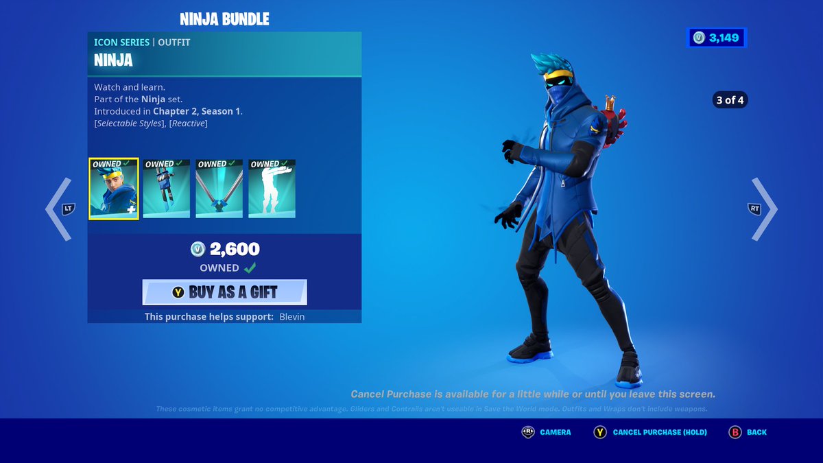 SquibMcLovin's tweet photo. just bought ninja bundle with code Blevin! wow! #blevin https://t.co/XyVEf55N9N