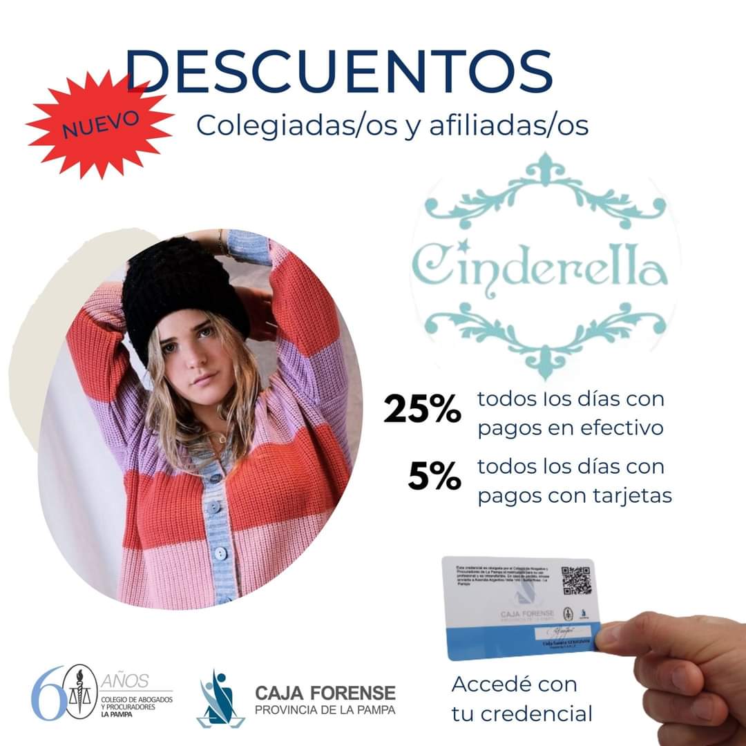 CajaForenseLP's tweet photo. 🤩  𝗡𝗨𝗘𝗩𝗢 𝗗𝗘𝗦𝗖𝗨𝗘𝗡𝗧𝗢 𝗘𝗡 𝗖𝗢𝗠𝗘𝗥𝗖𝗜𝗢𝗦 👏
👉 Moda CinderelIa, Avenida San Martín 211 de Santa Rosa.
.
👉 Para colegiadas/os al #CAPLP y afiliadas/os a #CajaForense 
.
💳 Usá la credencial!!!

#abogadosdelapampa #abogadas #lapampa #abogados https://t.co/hXwnLR01ZL