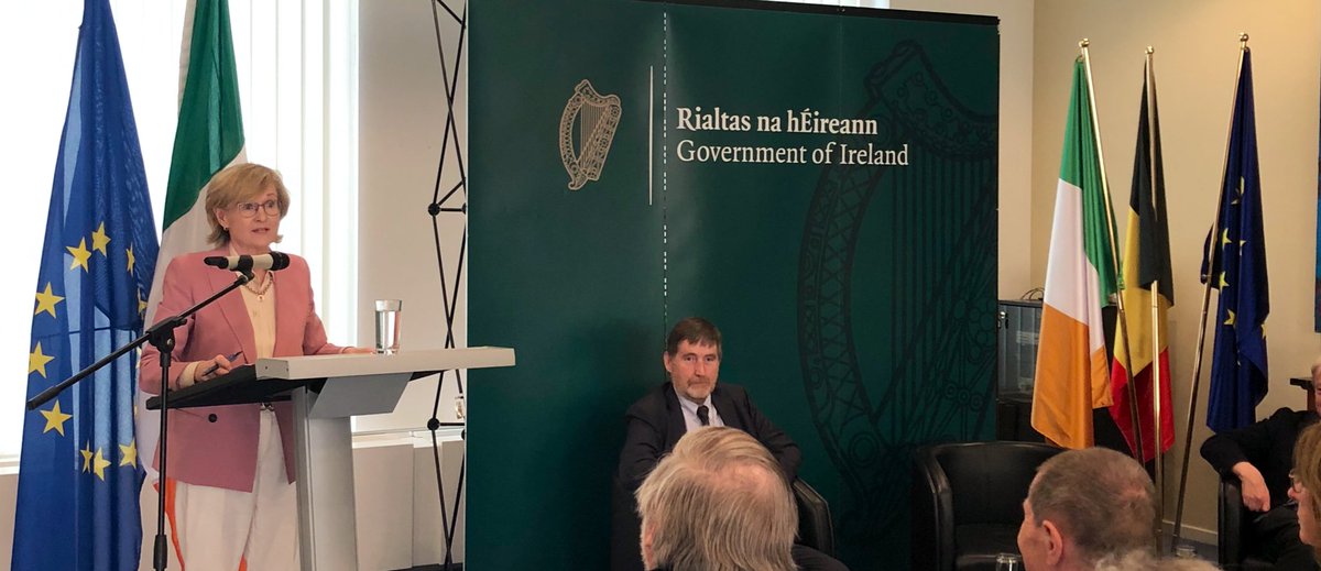IIEABrussels's tweet photo. Today, #European #Commissioner @McGuinnessEU speaks to us on “50 years of Ireland in the EU" held at @IrelandRepBru @iiea @IIEABrussels https://t.co/Mn8jIHSW0Y