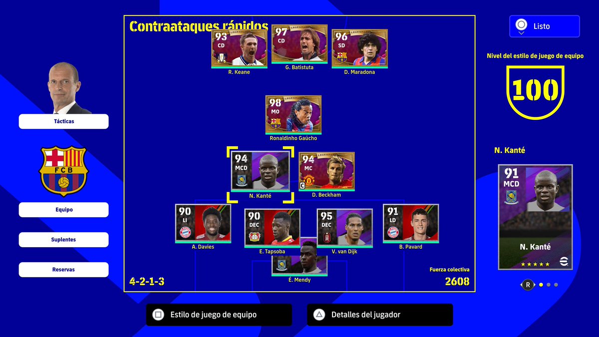 Me pidieron la plantilla:
(Eso si voy cambiando alineación y jugadores) 🤭 #eFootball2022