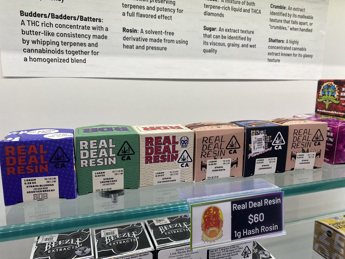 zackmonday's tweet photo. The @RealDealNFTs #RealDealResin #rosin #hashrosin available now @mercywellness2 #dab https://t.co/RE633QuWr4