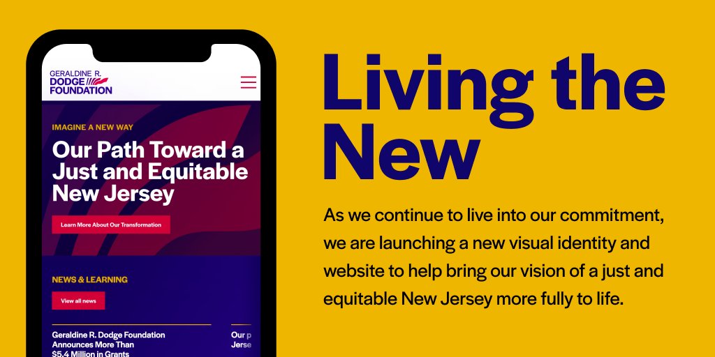 grdodge's tweet photo. Excited to share @grdodge’s new website, the latest step in our transformation to #ImagineANewWay and center, support and connect communities and changemakers to address the root causes–and repair--of structural racism and inequity in NJ. https://t.co/0B5Z8iuqkG https://t.co/xzy5ZIJbfC