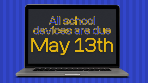 Library_WEHS's tweet photo. Make sure you have your devices AND chargers ready to turn in this Friday! https://t.co/imH5BRtCRd