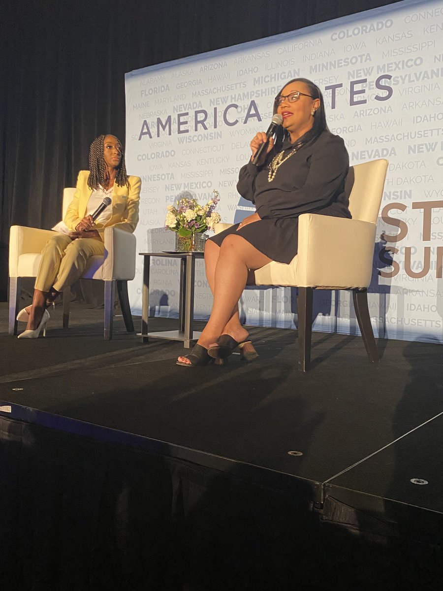 EmergeAmerica's tweet photo. Congresswoman @NikemaWilliams and @AshantiGholar talked about finding your “why” when running for office. When you find the answer to that question, you’re ready to run! #AVSummit22 @AmericaVotes https://t.co/FxKB6m7qwK