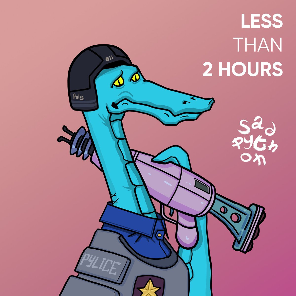 sadpythonnft's tweet photo. 💎Less than 2 hours to mint! Hiss hiss fam!

🚨Mint mini-site is LIVE🚨

https://t.co/amI5jpWe0U

Good luck 🐍 #xtz #tezos #mint #nft https://t.co/w8CcX0DWpk