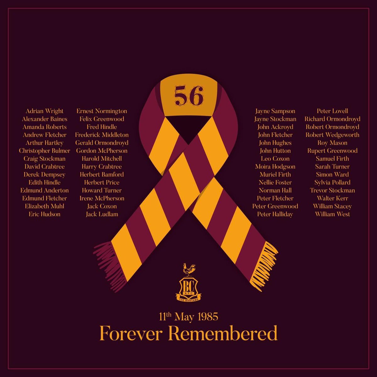 Always remembered ❤️ no one should EVER go to a football game and not return home, thoughts go out to friends and family of all involved ⚽️ #RIP56 #bcafc