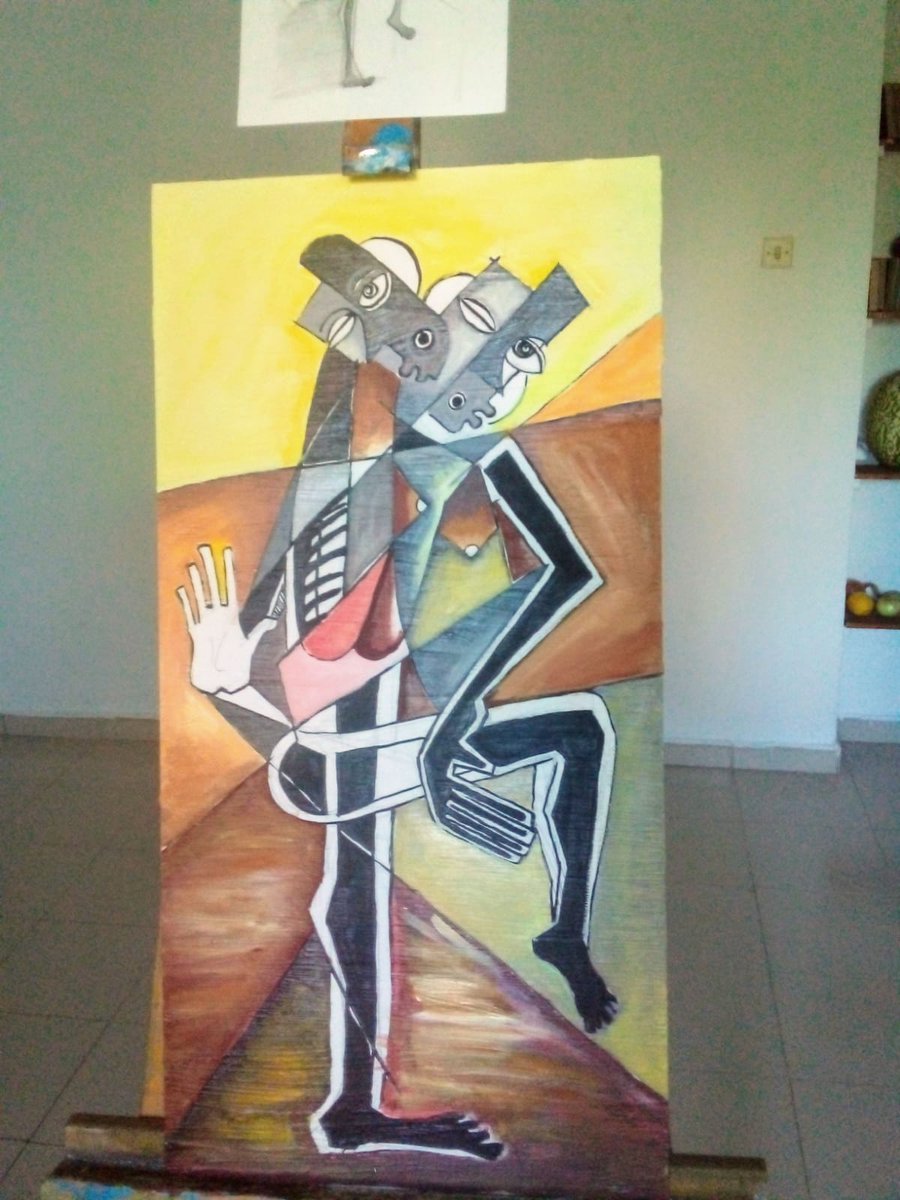 Nuevas obras de Mamadou Lamine Barry en proceso....¡se avecina una exposición que va a ser preciosaaaa!