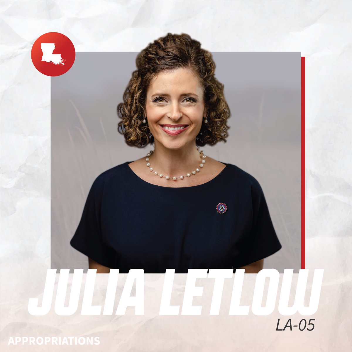 We just added another all-star to the team: bit.ly/3L6sZNb
 
Welcome Louisiana’s own, <a href="/RepJuliaLetlow/">Congresswoman Julia Letlow</a>, to the committee! ⤵️