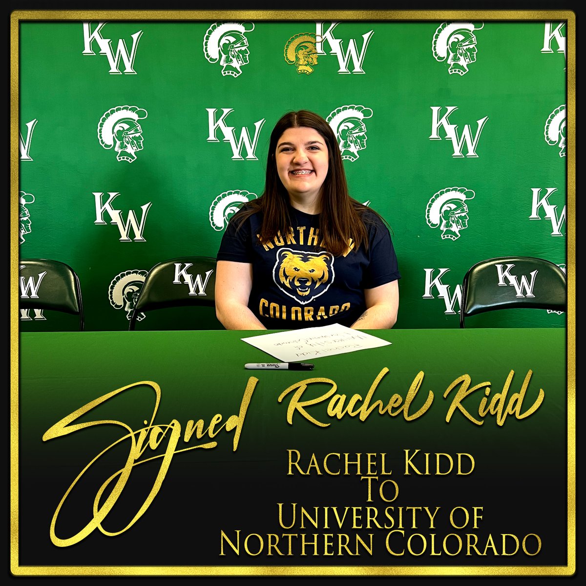 Today, The Kelly Walsh Band (#BestBandInTheLand) had a signing event.  All day we'll be recognizing the students who are continuing their music career at the next level.  Congratulations, Rachel, We're proud you're a Trojan! #WEareKellyWalsh