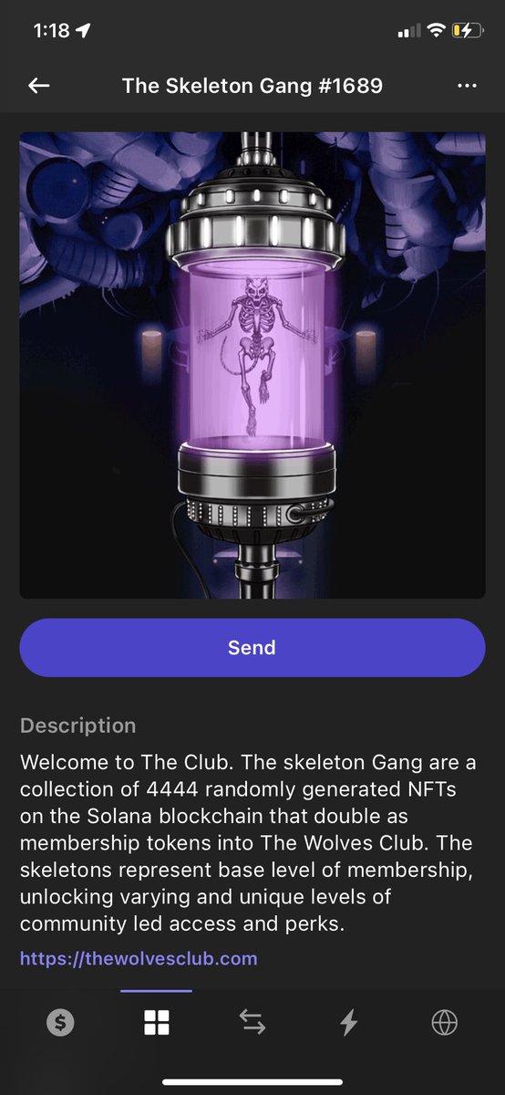 Papasmurf613's tweet photo. Been holding @the_wolves_club #NFT for months. I love this project and it’s long term goals plus the #nftart is original! #SkelentonGang is released for the holders today! Thanks @the_wolves_club 🙌🏾🩻🐺❤️

#NFTCommunity #NFTs #Crypto #Solana #Giveaways #Airdrop #NFTCollector https://t.co/huBOXSjW4c