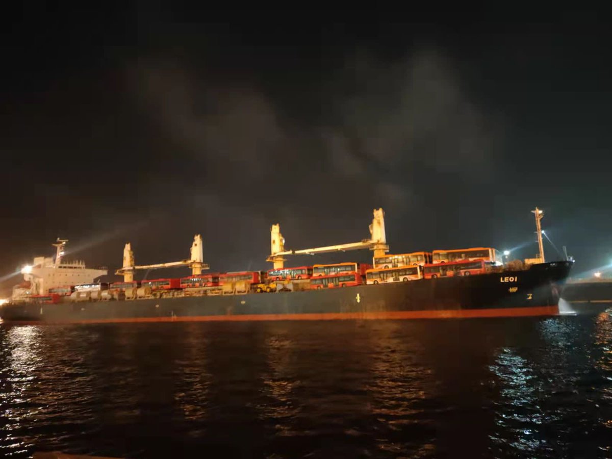 santoshkbugti's tweet photo. A big gift from a government led by @CMShehbaz for Karachi 70 buses have reached Karachi Port for to Revolutionise the Public Transport in the city pf Lights. #PMLN #ProgressivePakistanWithSS #Karachi https://t.co/Tzf6gPATEA