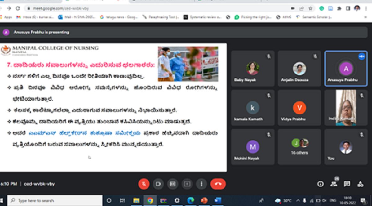 MconManipal's tweet photo. As part of #International Nurses’ week, dept. of Child Health Nursing @MconManipal  @MAHE_Manipal in association with RSB Mahila Vedike Manipal organized sessions on Nursing as profession &amp; its scope on 10.05.22. Mrs.Anusuya V Prabhu &amp; Mrs Janet Alva were the resource persons. https://t.co/3Cqxn9BGzd