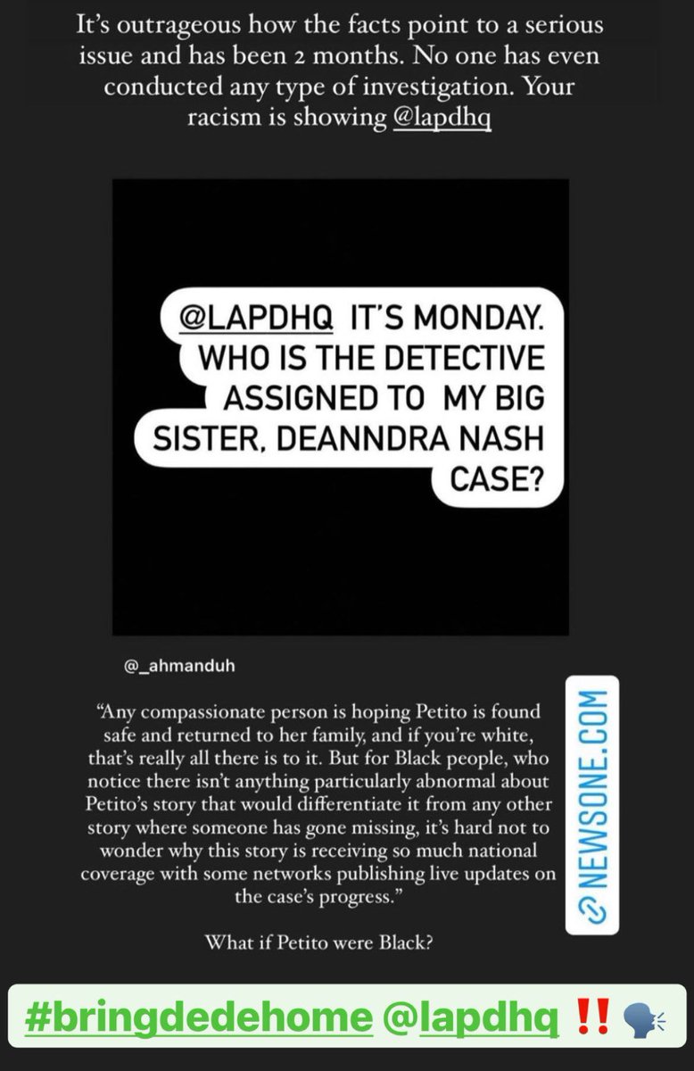 northridgeblm's tweet photo. PETITOS CASE WAS SOLVED IN 9 DAYS ‼️‼️ 

WHY ARE WE STILL WAITING @LAPDHQ ❓❓ 

PLEASE CONTINUE TO SHARE AND HELP US #BRINGDEDEHOME https://t.co/nyc8lY2Ieo