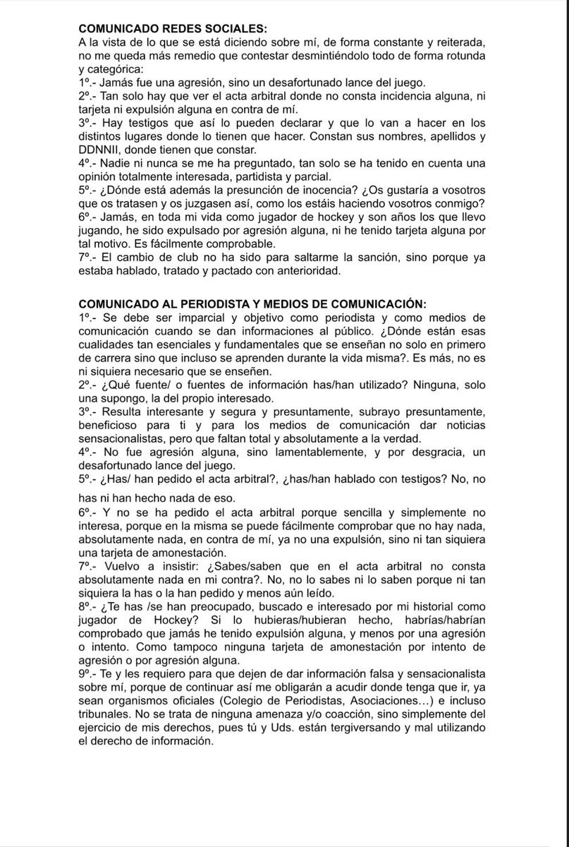 Buenas tardes,
Esto es lo único que voy a manifestar públicamente a través de este medio.