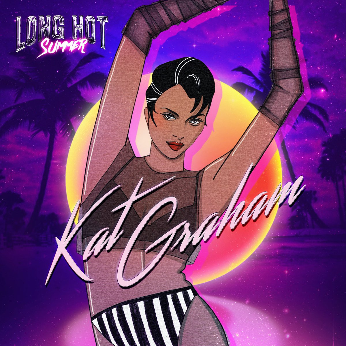 KatGraham's tweet photo. The official Long Hot Summer Album cover is OUT!!! Album drops June 3rd.

Happy PRIDE everyone! 🌈

Illustration by @NataleeRaeMiller. Background by @Ale_ssioFLP 

#LongHotSummer https://t.co/UYhv9F7ko8