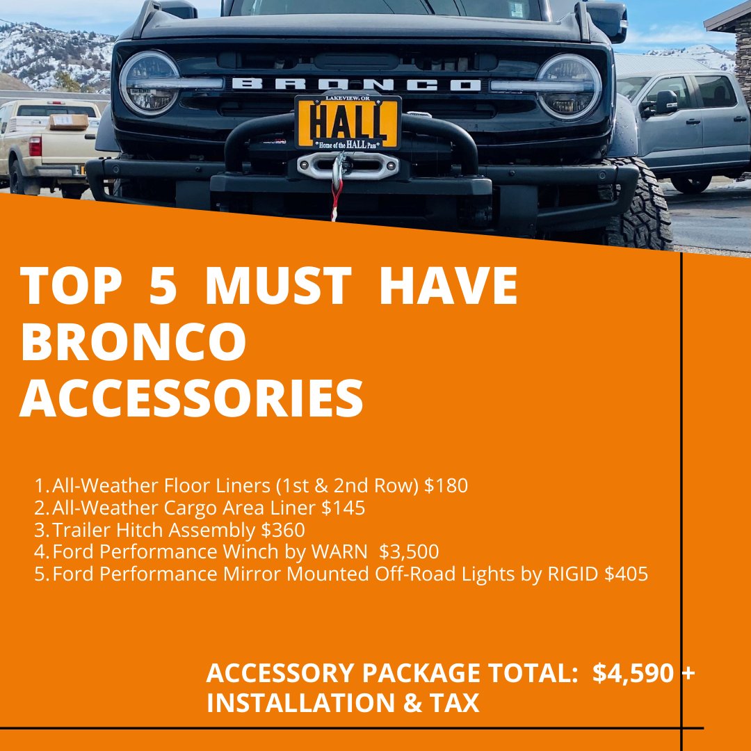 HallMotorCompa1's tweet image. When we build a Bronco, we do it right - and sometimes we've done it wrong. Learn from our experience on the Top 5 Accessories you must have! 

#FordBronco #Broncos #Accessories #SendIt
