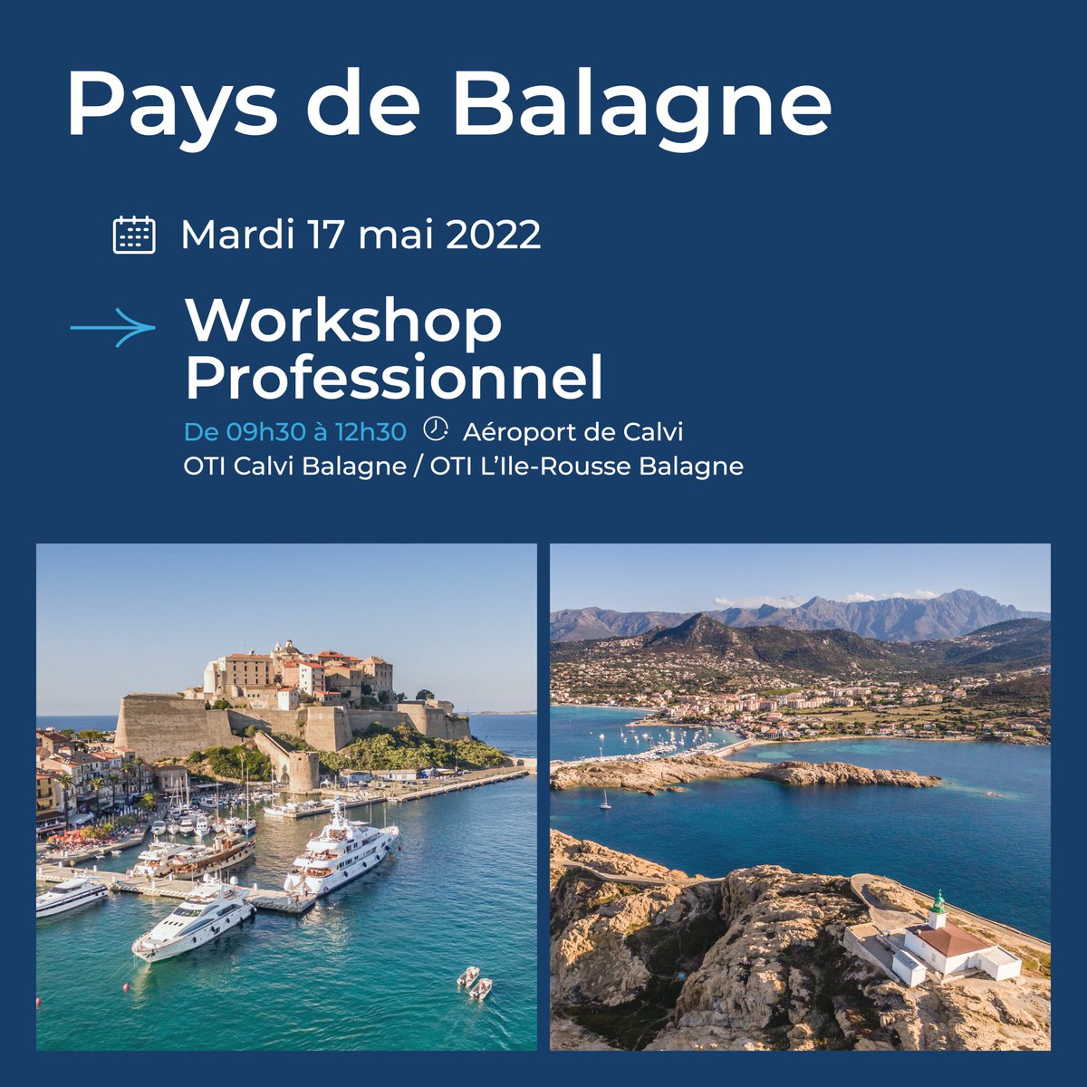 Agence du Tourisme de la Corse (ATC) (@atc_corse) on Twitter photo 📌 | 𝐀 𝐯𝐨𝐬 𝐚𝐠𝐞𝐧𝐝𝐚𝐬 | 🗓
Venez rencontrer les services de l'ATC le 𝐦𝐚𝐫𝐝𝐢 𝟙𝟟 𝐦𝐚𝐢 𝐝𝐞 𝟎𝟗𝐡𝟑𝟎 𝐚̀ 𝟏𝟐𝐡𝟑𝟎 à l'aéroport de Calvi. #Workshop #Tourisme <a href="/otilerousse/">Office de Tourisme L'Île-Rousse Balagne</a> <a href="/otcalvi/">Calvi Balagne Tourisme</a> 📌 | 𝐀 𝐯𝐨𝐬 𝐚𝐠𝐞𝐧𝐝𝐚𝐬 | 🗓
Venez rencontrer les services de l'ATC le 𝐦𝐚𝐫𝐝𝐢 𝟙𝟟 𝐦𝐚𝐢 𝐝𝐞 𝟎𝟗𝐡𝟑𝟎 𝐚̀ 𝟏𝟐𝐡𝟑𝟎 à l'aéroport de Calvi. #Workshop #Tourisme <a href="/otilerousse/">Office de Tourisme L'Île-Rousse Balagne</a> <a href="/otcalvi/">Calvi Balagne Tourisme</a>