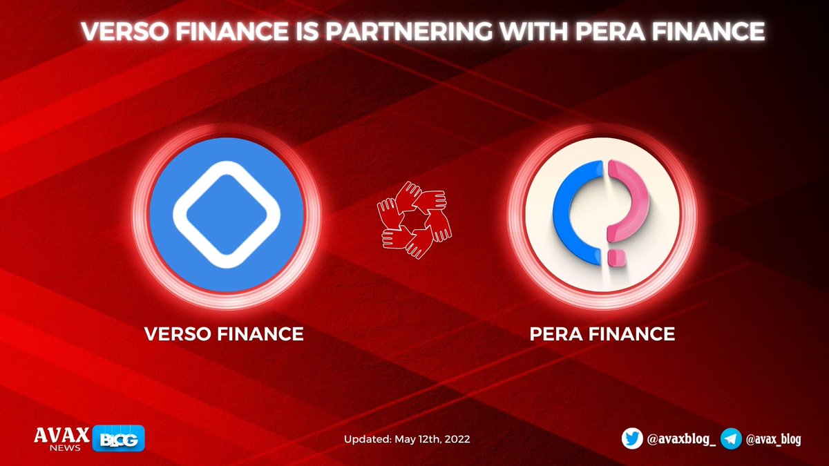 avaxblog_'s tweet photo. 🥳@VersoFinance is partnering with @PeraFinance
🌟Forming this partnership will aid in closing the gap between TradFi and DeFi to ensure a better user experience and sustainability
More details:
👉https://t.co/lMyG8GWbnd
#AVAXBlog #AVAX $AVAX #VersoFinance #PeraFinance https://t.co/2nEdVV3hV3
