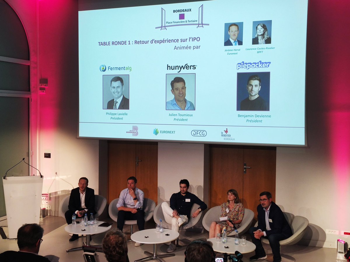 FrenchTechBdx's tweet photo. 🔴 Soirée Haut de Bilan 

Place à la première table ronde avec des invités d'exception  👏

Merci à 👇
➡️ Julien Toumieux, président d'Hunyvers
➡️ Philippe Lavielle, CEO @FermentalgCom 
➡️ Benjamin Devienne, Co-fondateur et CEO de @jamgg_official 🙏 https://t.co/KEG3KKOXka