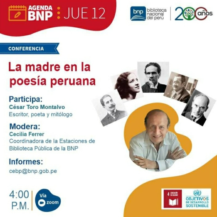 INLIBRIS's tweet photo. Estimados amigos están cordialmente invitados.
Tema: "La madre en la poesía peruana"
Hora: 12 may 2022 04:00 p. m. Lima
Unirse a la reunión Zoom
https://t.co/RLtHnCUQlW 
ID de reunión: 561 692 7294
Código de acceso: 627087
#poesiaperuana #cesartoromontalvo #literaturaperuana https://t.co/faBkw1iekD